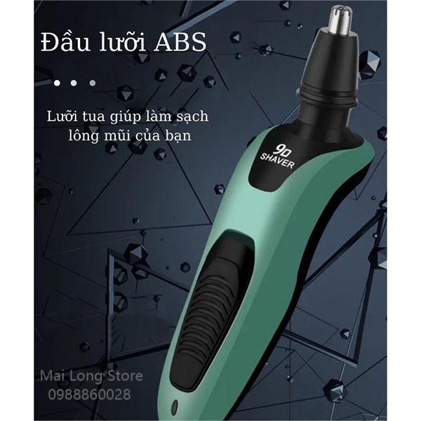 Máy Cạo Râu , Máy Cạo Râu Đa Năng 3 Lưỡi Xoay Cao Cấp SHAVER 9D Cạo Khô Không Rát