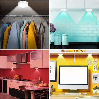 Cảm Ứng Đèn LED Tủ RGB 13 Màu Puck Ánh Sáng Có Thể Điều Chỉnh Độ Sáng Dưới Kệ Nhà Bếp Quầy Chiếu Sáng Điều Khiển Từ Xa Đèn Ngủ