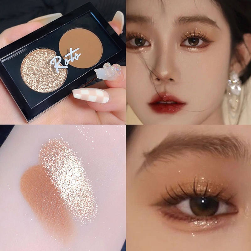 Bảng phấn mắt 2 màu,ROTO long lanh,lấp lánh,xinh lung linh,thời trang giới trẻ,lâu trôi chống thấm nước, độ bóng cực cao