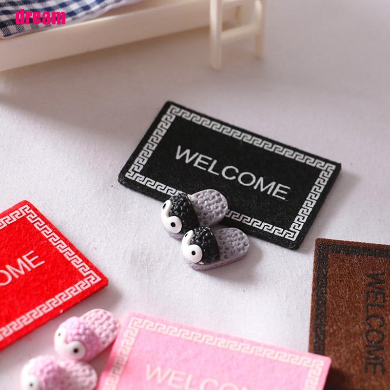 Thảm trải sàn in chữ / Dép đi trong nhà có tỷ lệ trang trí nhà búp bê
