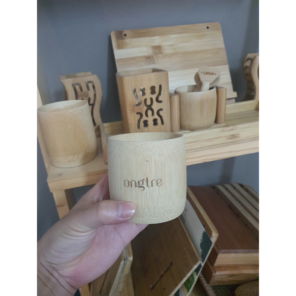 Ảnh Cốc Tre có logo khắc lỗi, Cốc uống Trà, Coffee, Decor trang trí bàn làm việc 1