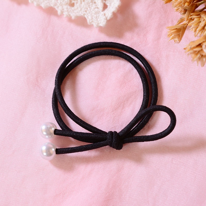 10 Thun Buộc Tóc Buộc Nơ Kèm 2 Ngọc Xinh