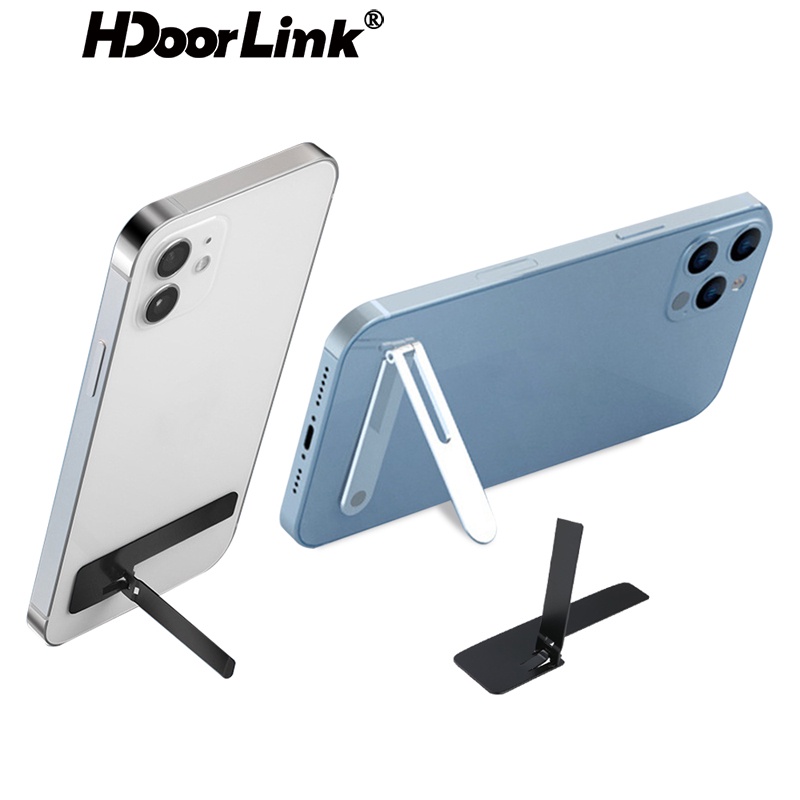 Ảnh Giá đỡ điện thoại HDOORLINK bằng thép không gỉ siêu mỏng có thể gấp gọn tiện dụng cho Samsung Huawei Xiaomi 1