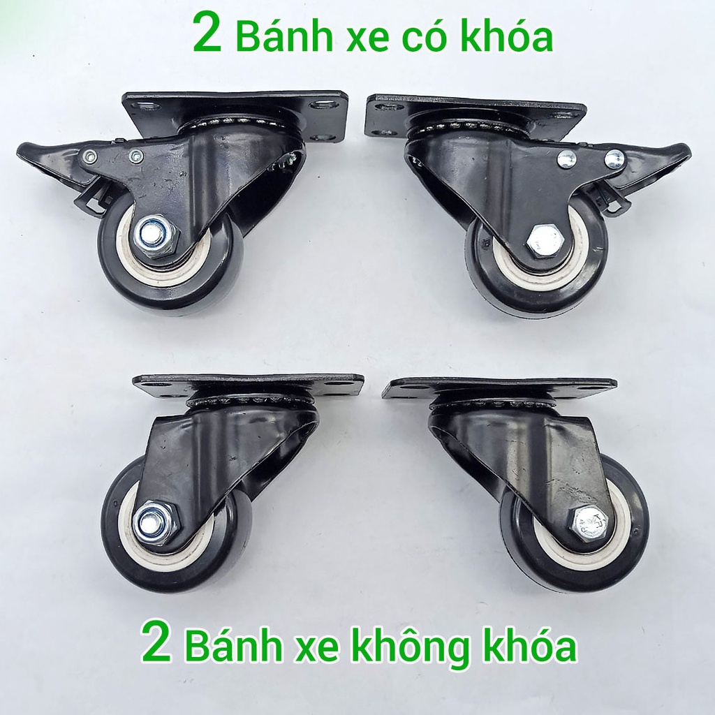 Bánh xe đẩy hàng 40mm 50mm chịu tải 150kg gắn cho xe kéo xe | Shopee ...