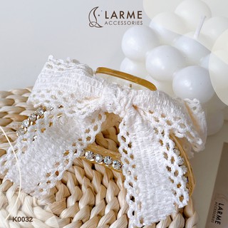 Kẹp tóc càng cua Hàn Quốc nơ đính đá sang trọng Larme accessrories - K0032