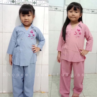 Đồ Lam Đi Chùa Cho Bé # Xéo Nơ Vẽ Bé # Đồ Bộ Nữ # Quần Áo Bé Gái