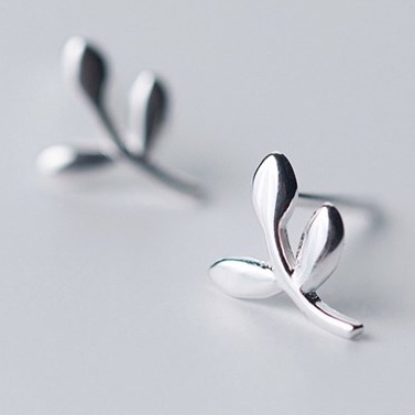 Ảnh Khuyên tai bạc Lá non Bông tai bạc Tiệm bạc 21 Centimeters 2