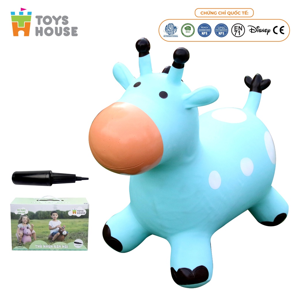 Ảnh Thú nhún trẻ em hình chú hươu Toyshouse (kèm bơm và hộp) - Tiêu chuẩn Xuất khẩu Châu Âu EN71 1