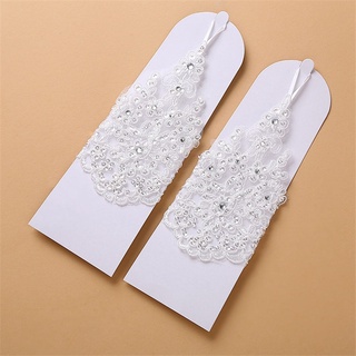 Găng Tay Công Chúa Ren Kim Cương Tiệc Cưới Nữ Ngọc Trai Giả Ren Găng Tay Cô Dâu Ngón Cô Dâu Váy Cô Dâu Găng Tay Trẻ Em Quà Tặng Sinh Nhật
