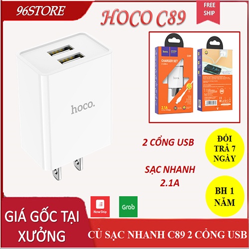 Củ Sạc Nhanh HOCO C89 2.1A 2 Cổng USB - Hàng Chính Hãng | Shopee Việt Nam