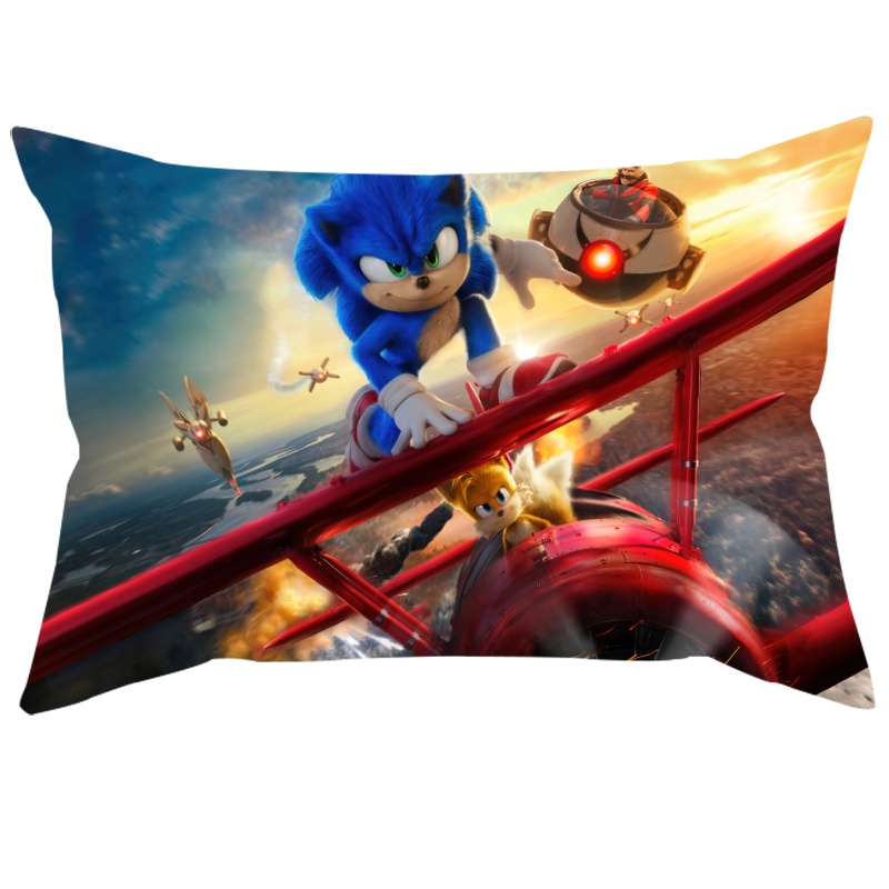 Vỏ Gối Chữ Nhật In Hình Sonic The Hedgehog 2 Mặt Trang Trí Nội Thất