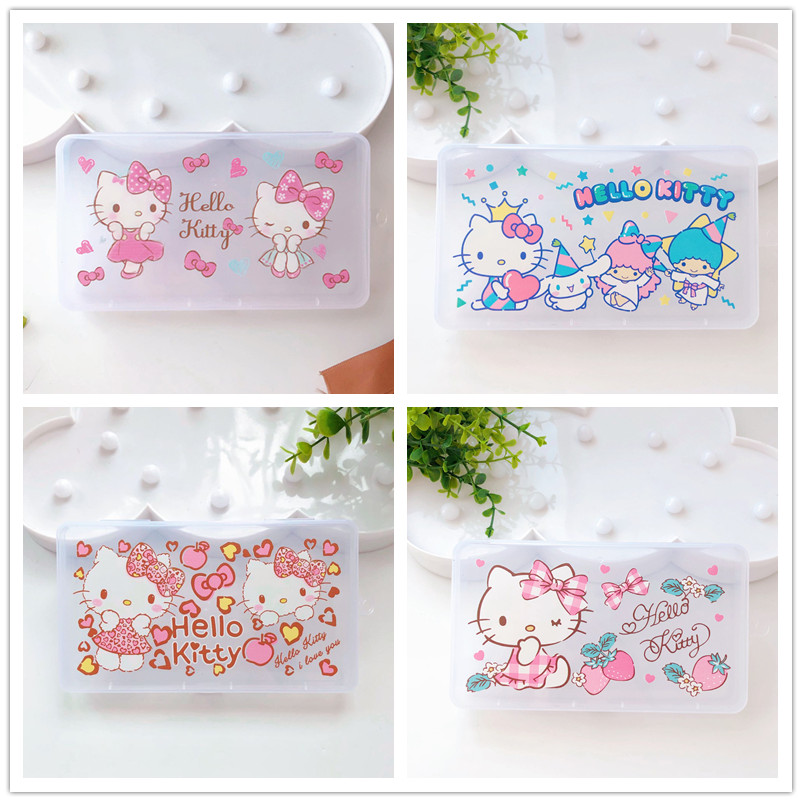 HelloKitty Doremon Chuột Mickey Lưu Trữ Di Động Mặt nạ đông lạnh Hộp Bảo Quản In Mặt nạ Hộp Đựng Chống Bụi Hộp Đựng Mặt nạ Hộp Bảo Vệ Người Tổ Chức
