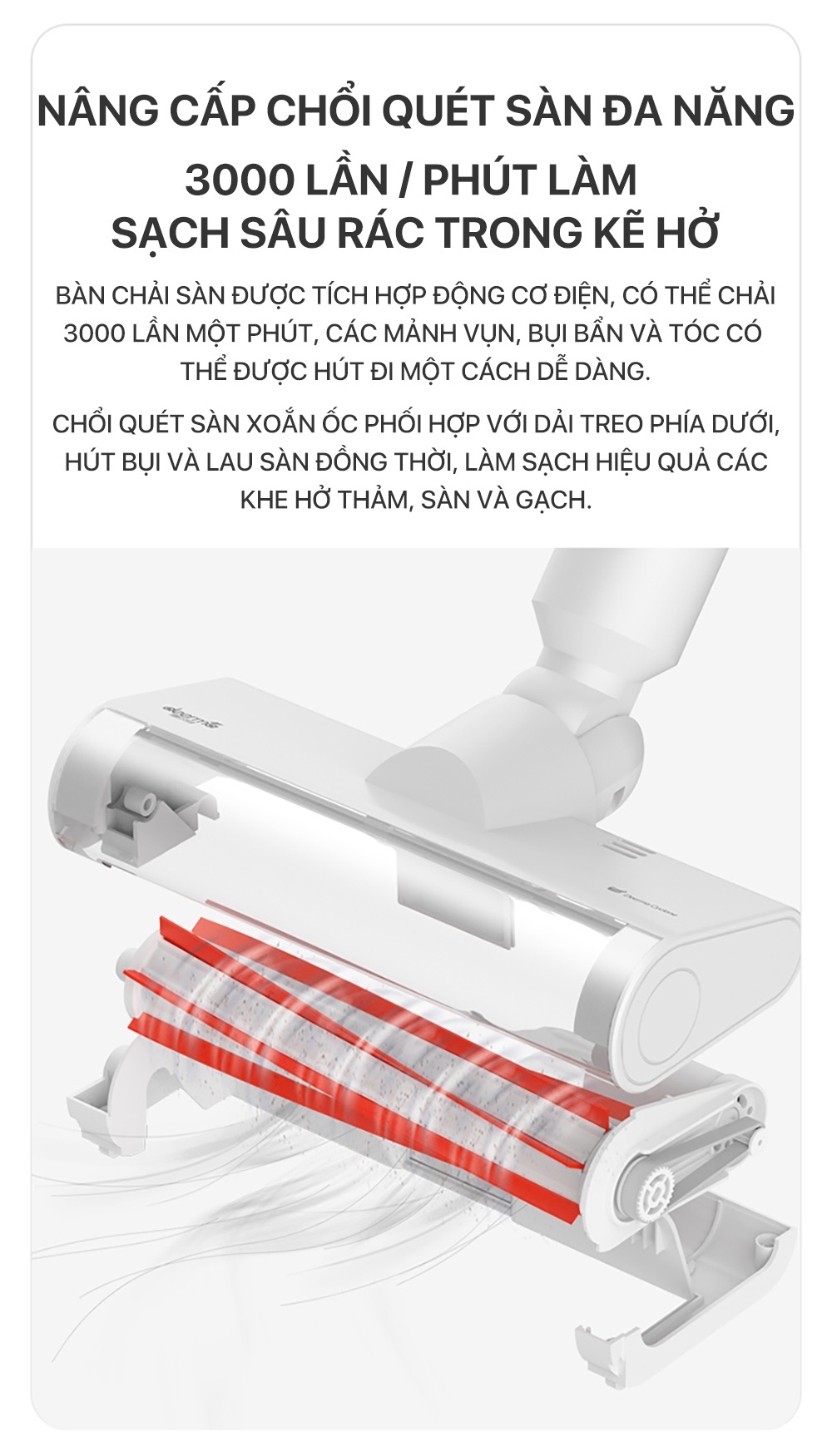 Deerma VC20 Plus đầu hút khe