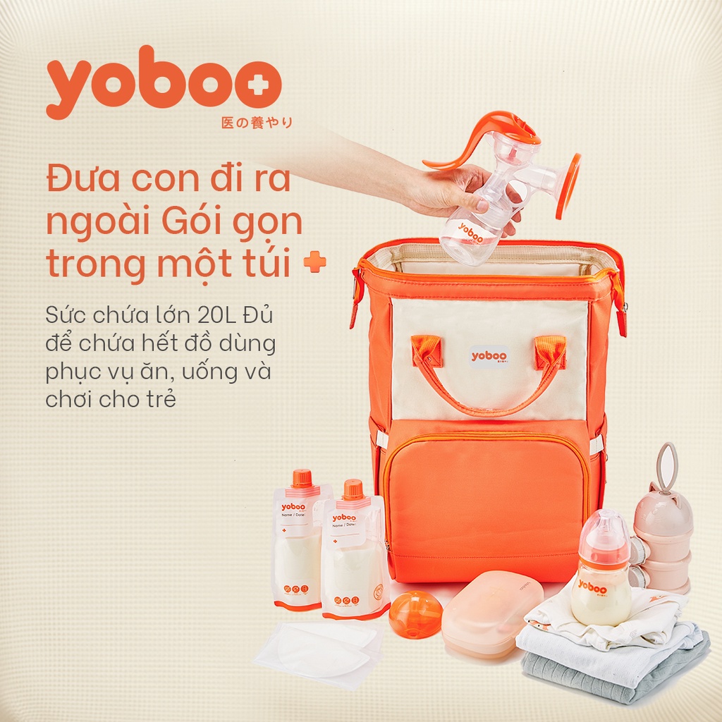 Ảnh Balo bỉm sữa đa năng cho mẹ và bé Yoboo YB-005 chống thấm nước sức chứa lớn 20L nhiều ngăn chứa đồ - Hàng chính hãng 4