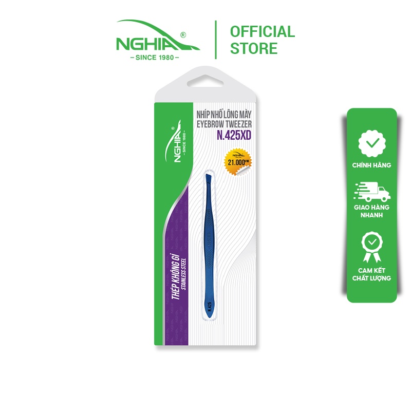 Ảnh Nhíp Nhổ Lông Mày, Lông Mũi, Lông Nách, Tóc Bạc Inox Kềm Nghĩa N.425 - Đầu Xéo - 4 Màu 4