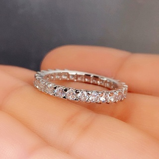 Nhẫn Cưới Bằng Bạc 925 Đính Đá Zircon Đơn Giản Thời Trang Cho Nữ