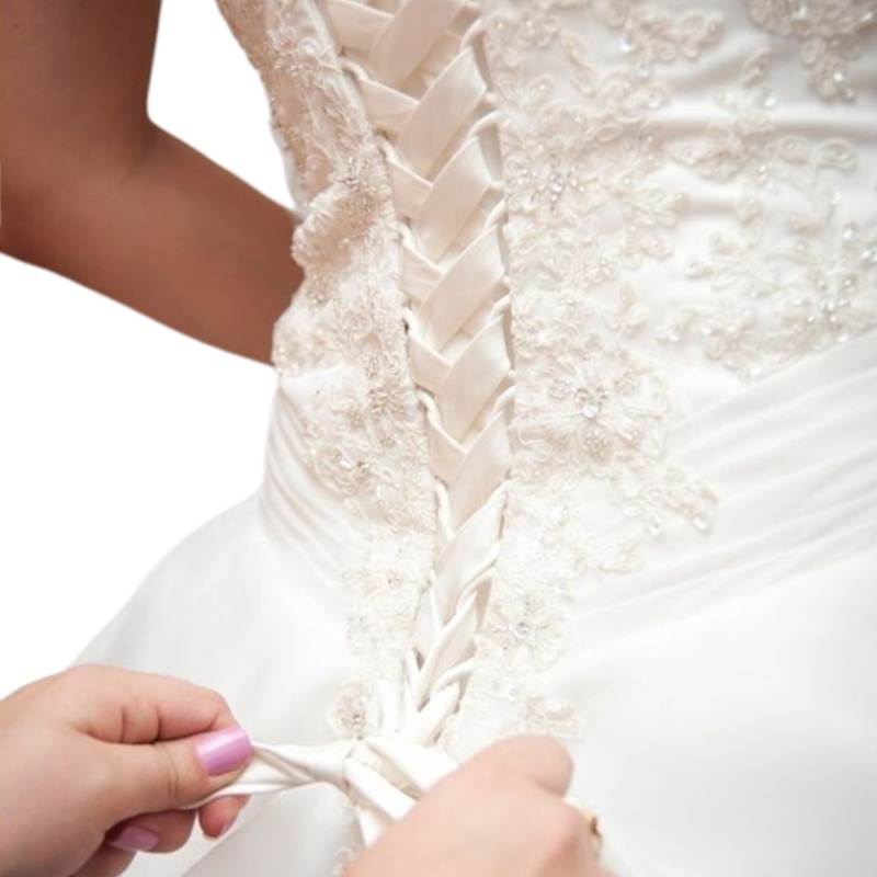 118Inch Wedding Dress  Replacement Adjustable Corset Back Kit Lace-Up Sati