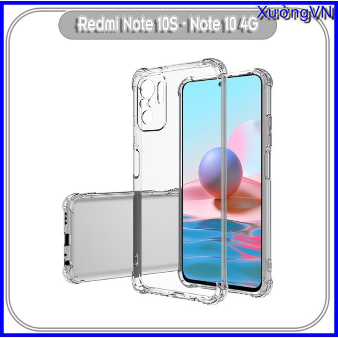 Ốp lưng silicon chống va đập trong suốt Xiaomi Redmi Note 10 4g