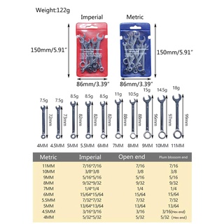 HL 10 Cái 4-11mm Bộ Cờ Lê Hộp Mini Mở Đa Năng Kết Hợp Cờ Lê Ratchet