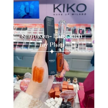 Son kem KIKO 2 đầu màu 127 màu Cam Đất (cam cháy)- siêu lì, ăn uống thả ga ko trôi
