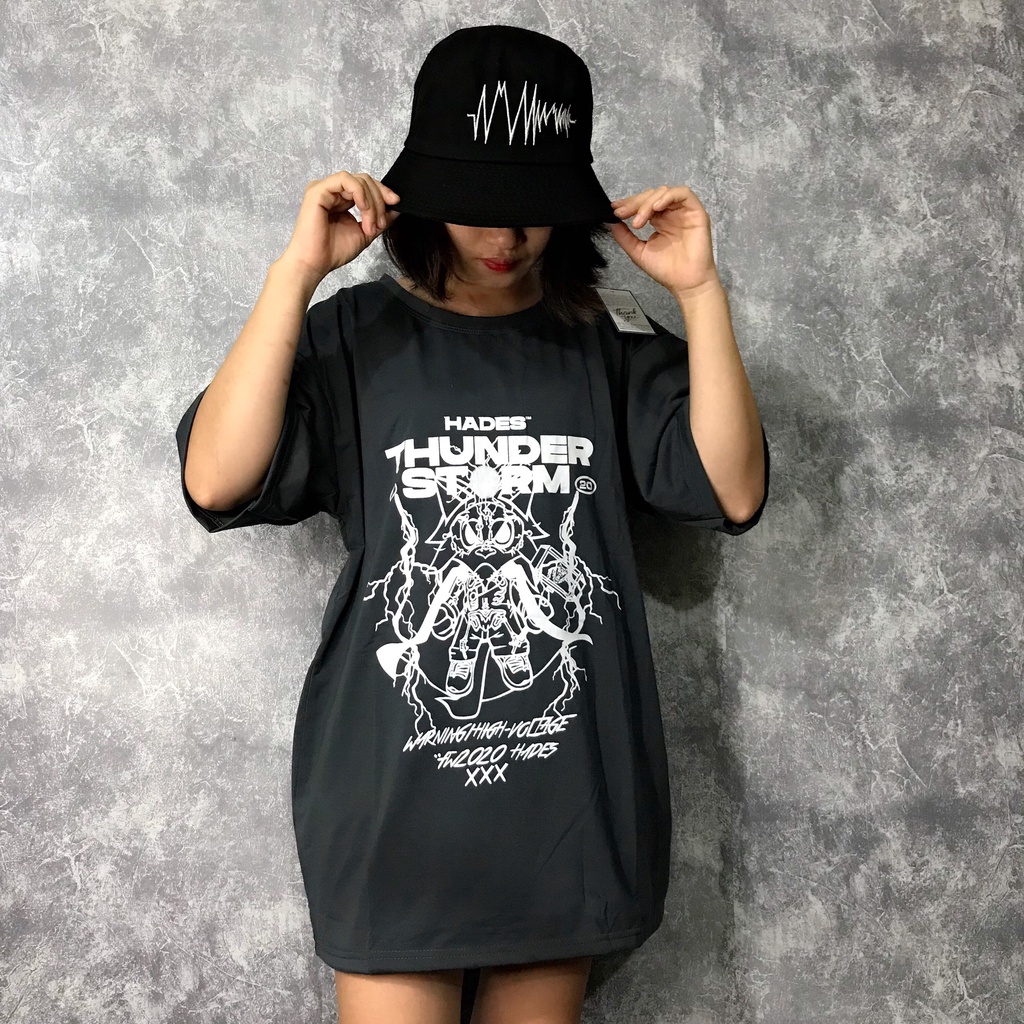 Áo thun tay lỡ phông Unisex nam nữ chất Premium Cotton oversize đến 70kg form rộng THUNDER ST.RM TA99