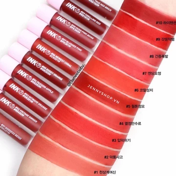 [ Chính Hãng ] [ 7 màu mới ] Son kem lì Peripera Ink Matte Blur Tint 2019 full 17 màu