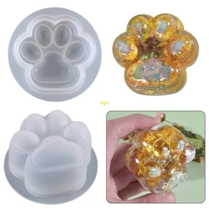 Khuôn làm trang sức thủ công hình chân mèo bằng silicone thiết kế đáng yêu