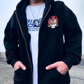 Áo khoác Hoodie nỉ có khoá kéo mũ trùm đầu to in hình sư tử cá tính