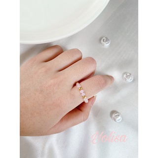 Combo vòng tay và nhẫn nữ handmade hạt cườm pastel princess nhẹ nhàng