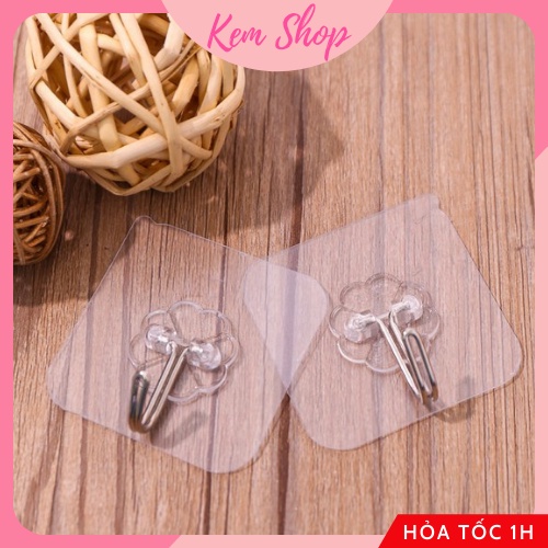 Set 10 móc dán tường trong suốt chịu lực siêu dính treo tường chắc chắn - Kem Shop K153