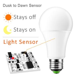 Bóng đèn cảm biến LED E27 5W 9W 12W Dusk to Dawn Bóng đèn thông minh AC85V-265V Đèn ngủ ban ngày Tự động bật / tắt cho lối đi hành lang cầu thang