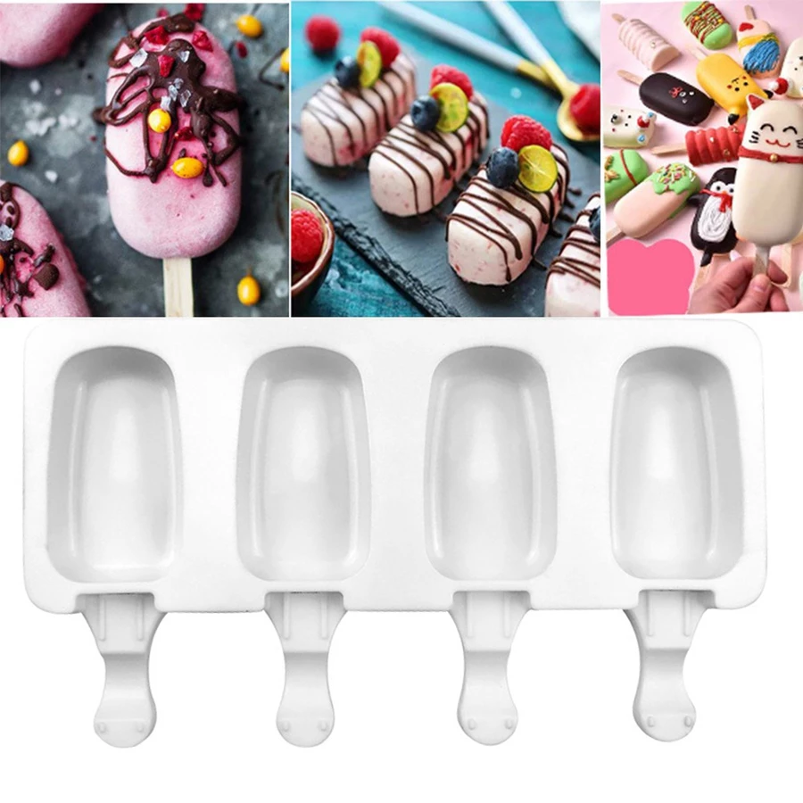 Khuôn Làm Kem 4 Lỗ Bằng Silicone DIY