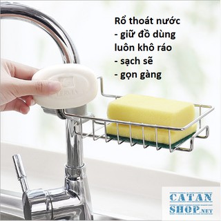 Rổ treo vòi nước rửa chén, giá treo vòi nước phòng tắm tiết kiệm không gian nhà bạn chất liệu Inox bền đẹp GD193