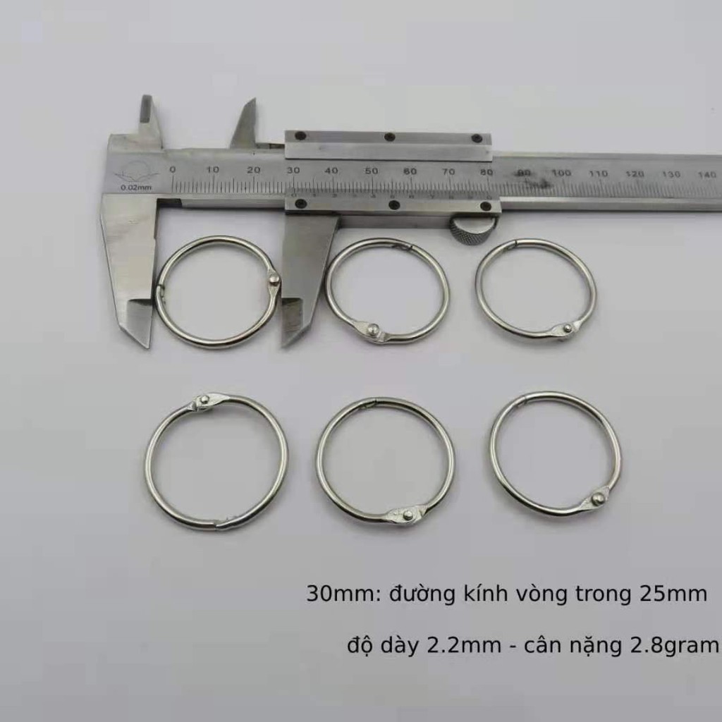 {SHOP BÁN SỈ VÀ LẺ} 30mm Khoen tròn Khoen vòng mở inox, làm flashcard,Đóng Gáy Sách - Album - Nhật Kí-Tài Liệu