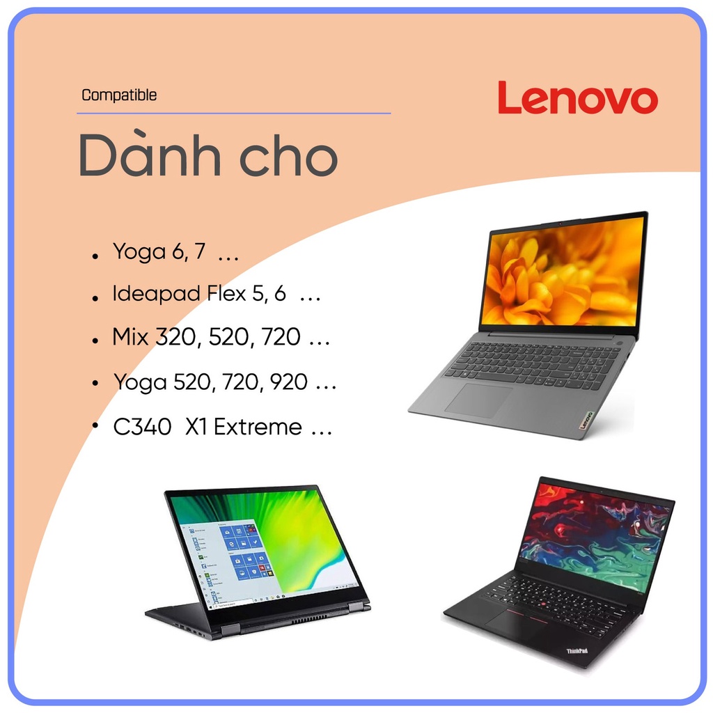 Bút Cảm Ứng Dành Cho Laptop Lenovo Yoga Gen 6, Gen 7 - Cảm Ứng Lực Và Chống  Tì Tay - Sp Mới Bh 1 Năm | Shopee Việt Nam