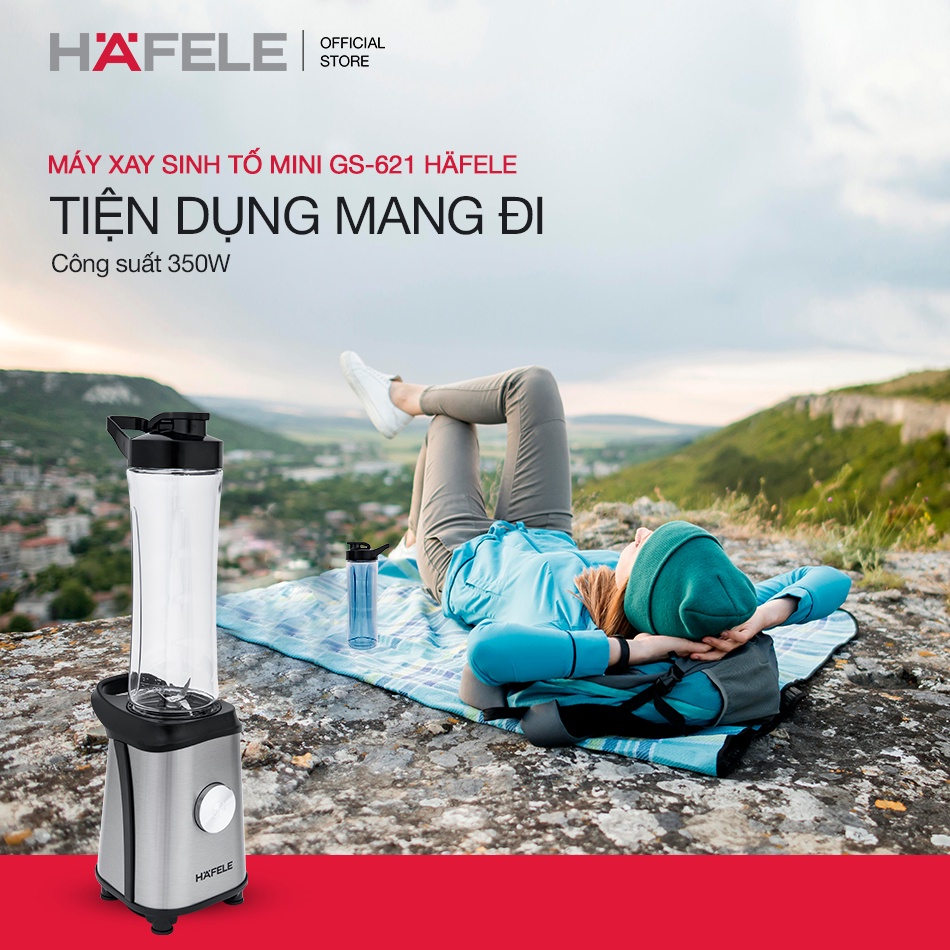 Mô tả Máy Xay Sinh Tố Mini Cầm Tay, Bình Đựng 600ML HAFELE GS-621 - 535.43.263 - 1