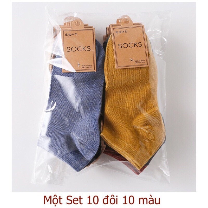 SÉT 10 ĐÔI TẤT CỔ NGẮN UNISEX CHỐNG HÔI CHÂN H8