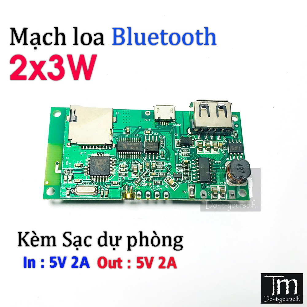 Mạch Loa Bluetooth 2*3W Kiêm Sạc Dự Phòng 5V 2A | Shopee Việt Nam