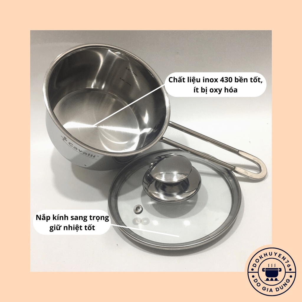 Nồi quánh nấu bột, nồi inox Cavalli CAO CẤP cho trẻ em
