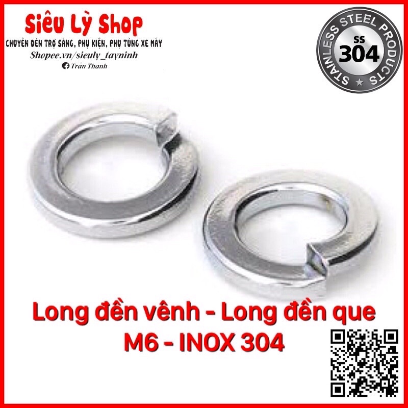 Long đền vênh - Long đền que M6 INOX 304 (Set 50cái) | Shopee Việt Nam