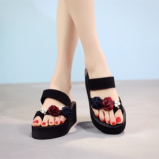 Dép Mùa Hè Nữ Cao Gót Flip-Flops Thời Trang Sinh Viên Nữ Dép Chống Trơn Trượt Nêm Gót