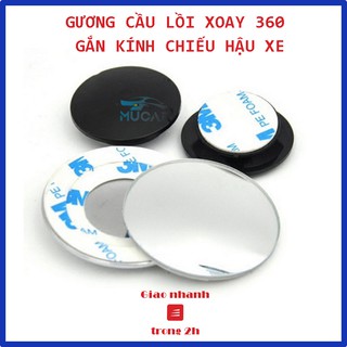 Gương cầu lồi, gương lồi không viền gắn kính hậu xe ô tô, xe hơi xoay 360 độ xóa điểm mù tráng bạc siêu rẻ - Tặng keo 3M