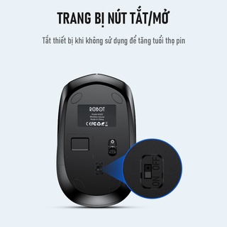 Chuột Không Dây ROBOT M205 - USB 2.4Ghz, Nhỏ Gọn, Có Nút Tùy Chỉnh Độ Phân Giải, Phù Hợp PC/ Laptop