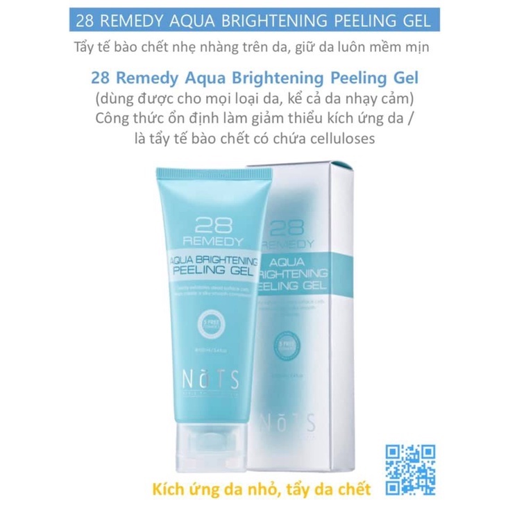 Combo 2 Chai Gel Tẩy Tế Bào Chết NoTS 28Remedy Aqua Brightening Peeling Gel 100ml Double Set