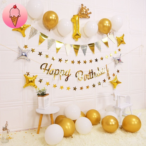 Dây Chữ Happy Birthday CNC Ép Kim Cao Cấp Trang Trí Tiệc Sinh Nhật Phong Cách Hiện Đại - Kem Shop K10