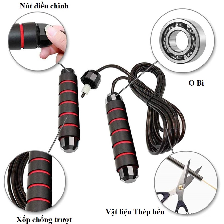 Ảnh Combo Dụng Cụ Hít Đất Chống Đẩy Cầm Tay Và Dây Nhảy Lõi Thép Có Thể Điều Chỉnh Dộ Dài Chống Rối Tập Thể Thao Amalife 3