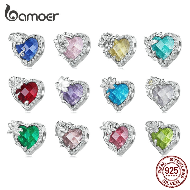 BAMOER Mặt Dây Chuyền Bạc 925 Đính Đá Thời Trang Cho Nữ