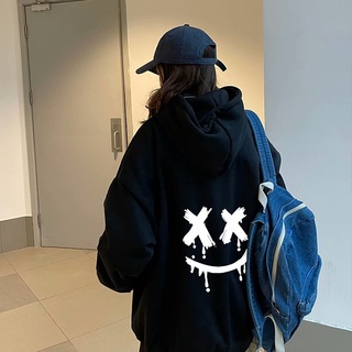 Áo Hoodie UNISEX Nỉ Tay Dài Dáng Rộng In X_X Hình Mặt Cười phong cách đáng yêu