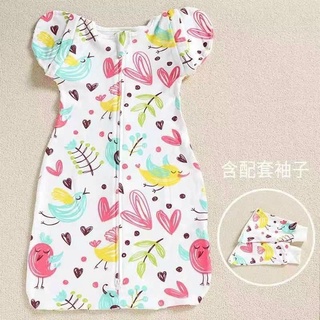 Túi ngủ cotton kéo khóa, nhộng chũn cho bé chất cotton sợi tre tay mở tùy thích
