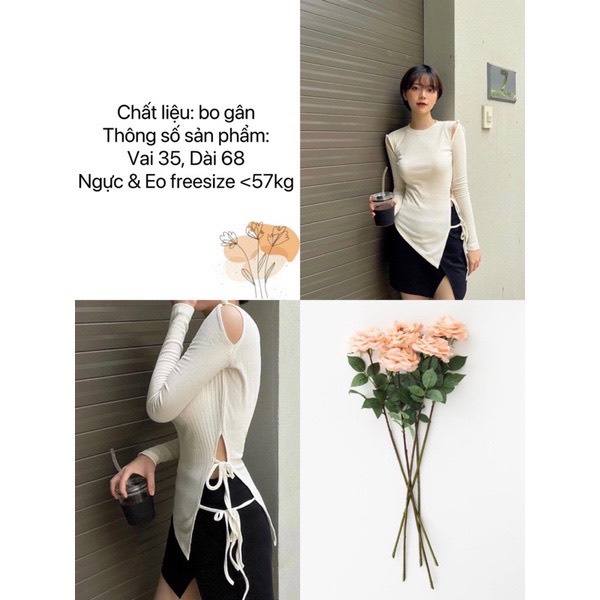 ÁO TRẮNG CUT OUT CỘT NƠ ĐỘC ĐÁO - LINIS TOP